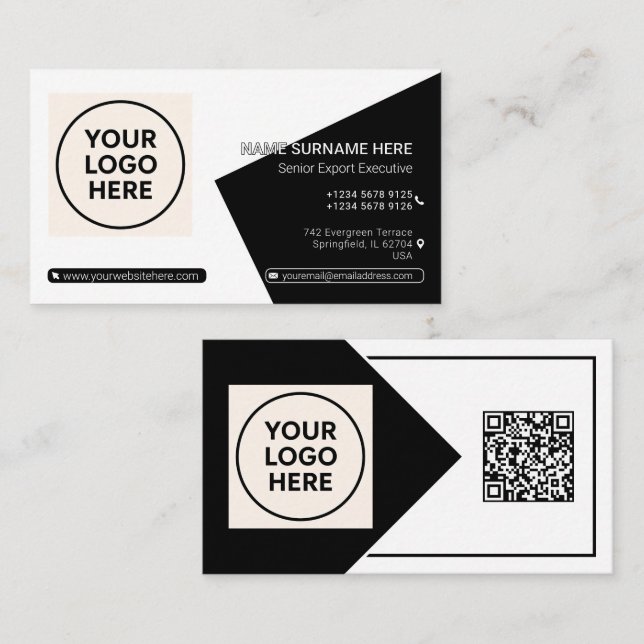 Beruflicher QR-Code für Unternehmen Visitenkarte (Vorne/Hinten)