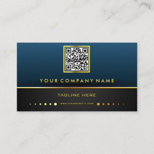 Beruflicher QR Code Gradient Blue und Gold Visitenkarte