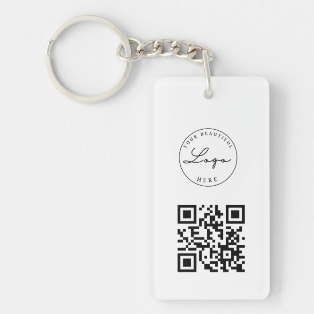 Beruflicher QR-Code Ihr Logo-Schlüsselanhänger Schlüsselanhänger (Vorderseite)
