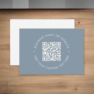 Beruflicher QR-Code l Promotional Dusty Blue Visitenkarte