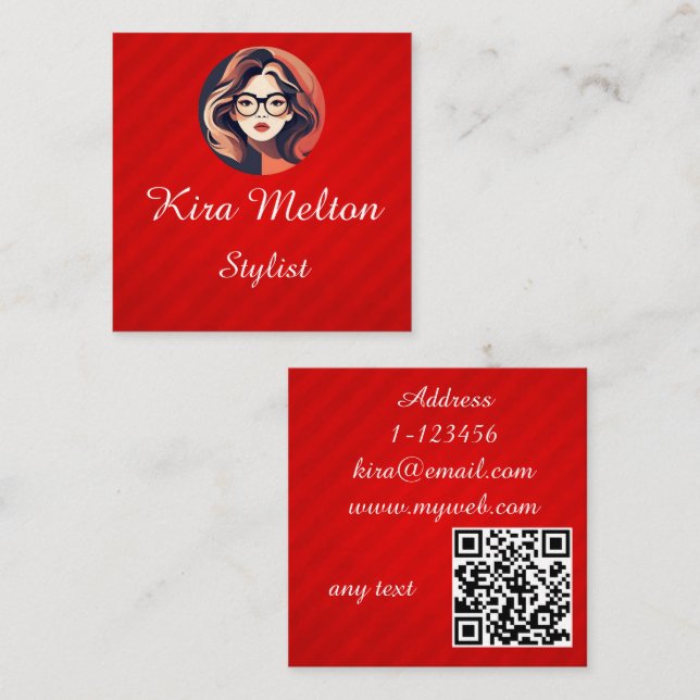 Beruflicher QR-Code Quadratische Visitenkarte (Vorne/Hinten)