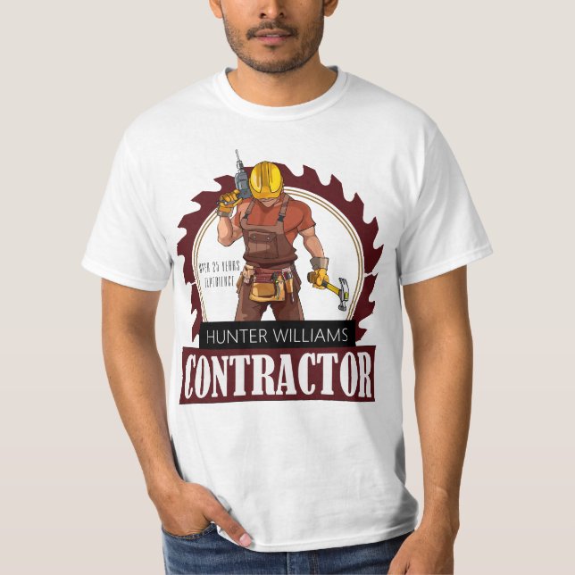 Beruflicher Rustikaler Vertragsreparateur Handyman T-Shirt (Vorderseite)