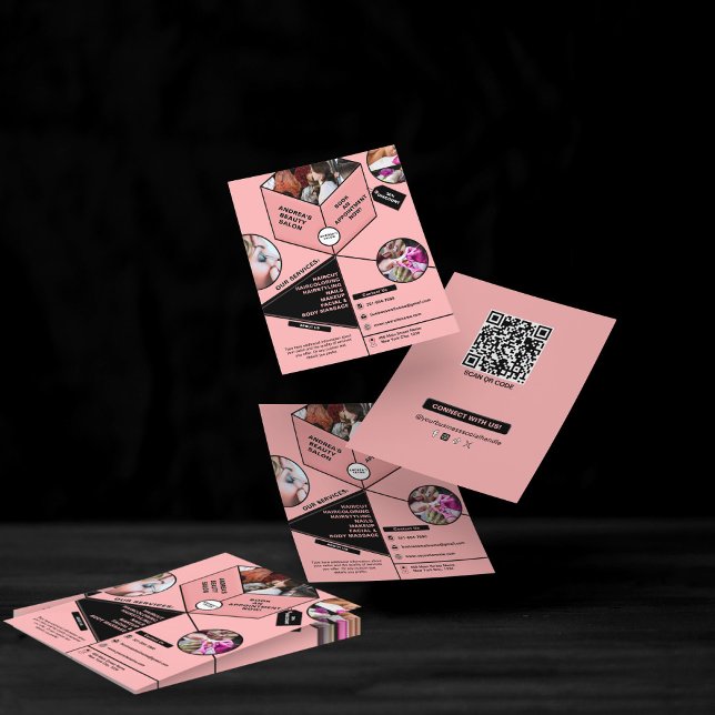 Beruflicher Salon Modernes Rosa Hinzufügen von Fot Flyer (Von Creator hochgeladen)