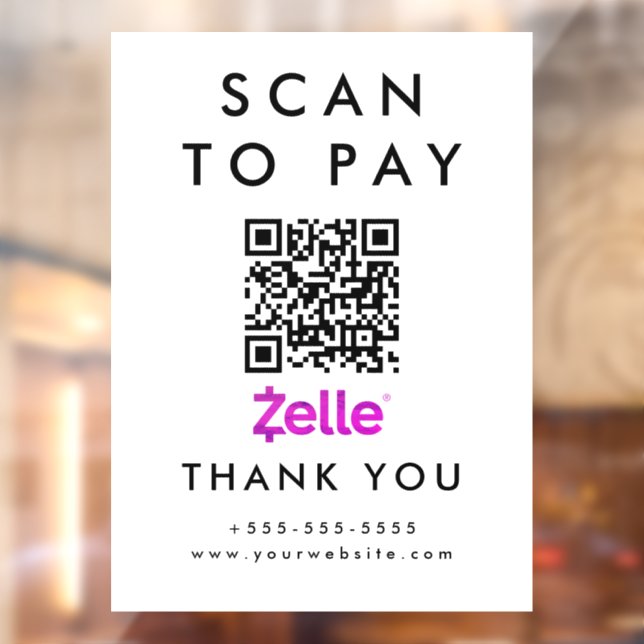 Beruflicher Scan zum Bezahlen von QR-Code in Zelle Fensteraufkleber (Blatt 2)