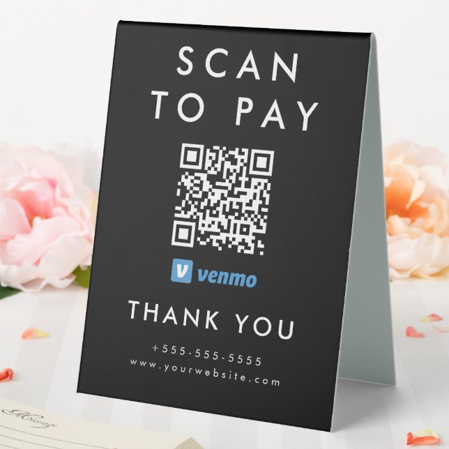 Beruflicher Scan zur Bezahlung von Venmo QR Code S Tischaufsteller (In Situ (Hochzeit))