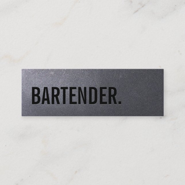 Beruflicher Schwarzer Barkeeper Minimalistisch Mini Visitenkarte (Vorderseite)