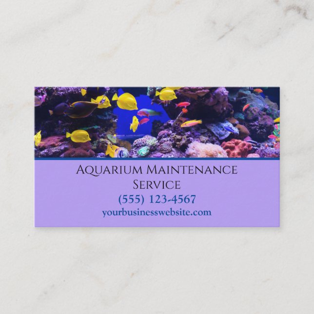 Beruflicher Service zur Pflege des Aquariums Visitenkarte (Vorderseite)