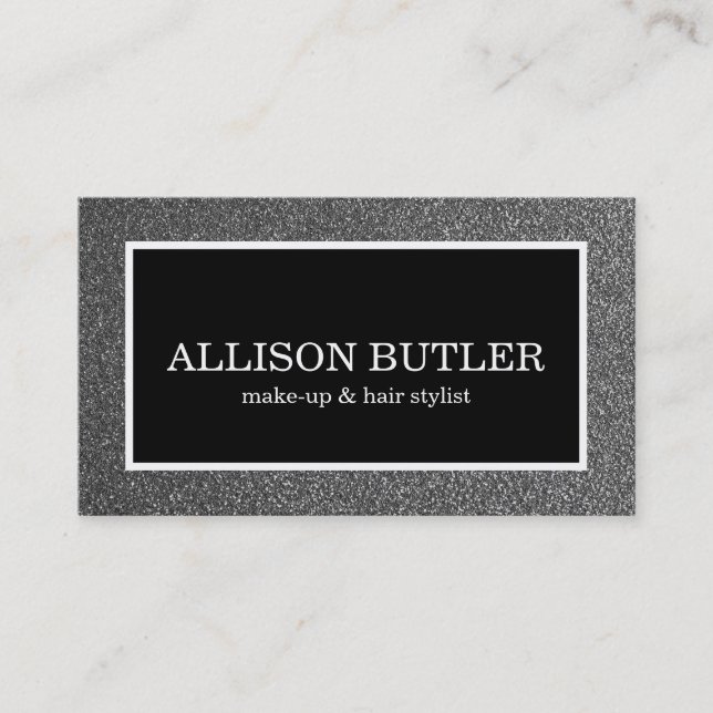 Beruflicher Silberner Glitzer Schönheit Ernennung Terminkarte (Vorderseite)