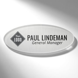 Beruflicher Silver Chrome Firmenlogo Mitarbeiter Namenschild