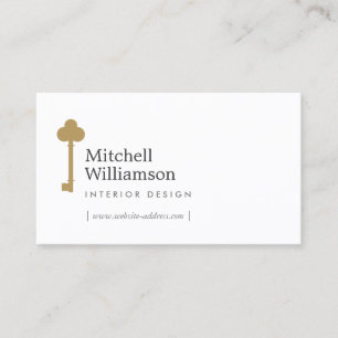 Beruflicher Skeleton-Key-Logo-Realtor Visitenkarte