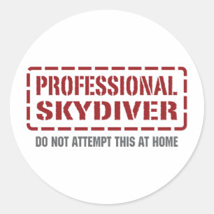 Beruflicher Skydiver Runder Aufkleber