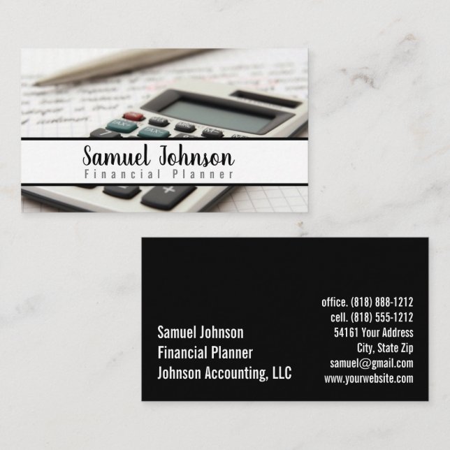 Beruflicher, stilvoller Finanzplaner Visitenkarte (Vorne/Hinten)