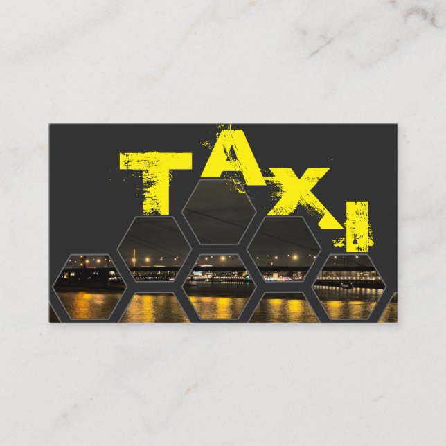 Beruflicher Taxifahrer Visitenkarte (Vorderseite)