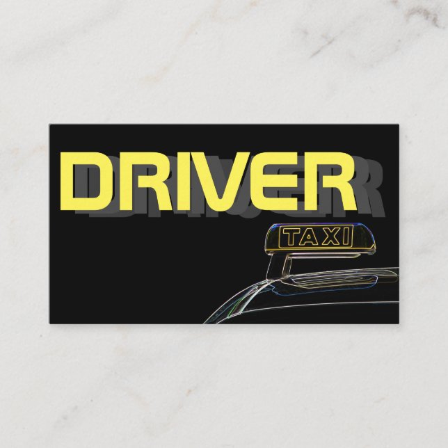 Beruflicher Taxifahrer Visitenkarte (Vorderseite)