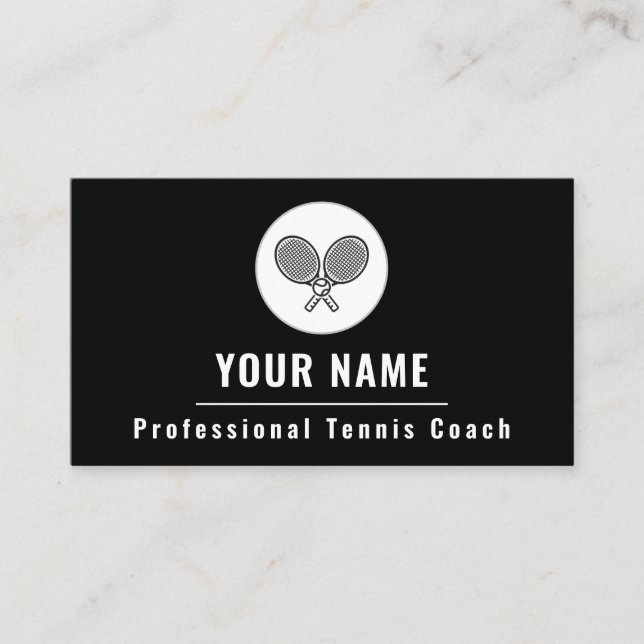 Beruflicher Tennis Coach Lehrer Country Club Visitenkarte (Vorderseite)