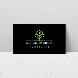 Beruflicher Tree Landscaping Black Business Card Visitenkarte