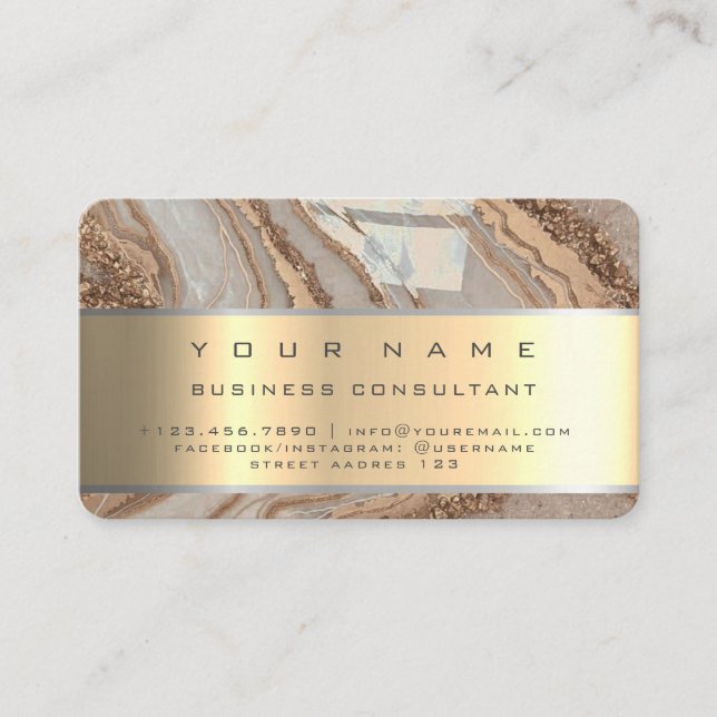 Beruflicher Unternehmensberater aus Gold-Marmor Visitenkarte (Vorderseite)