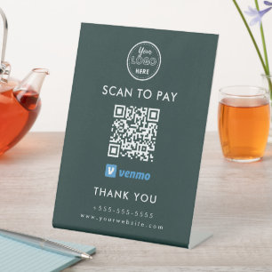 Beruflicher Venmo QR Code Scan zur Bezahlung dunke Sockelschild