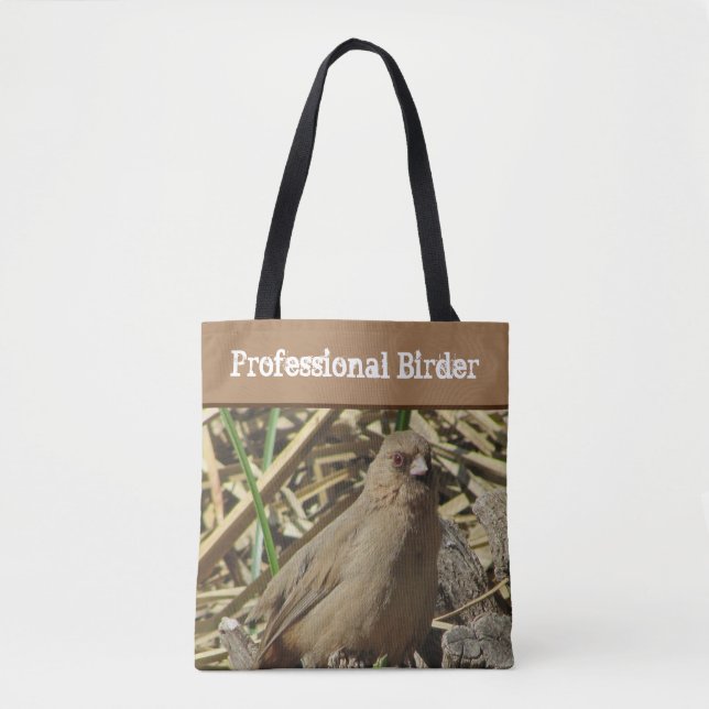Beruflicher Vogelbeobachter Brown Towhere Bird Fot Tasche (Vorderseite)