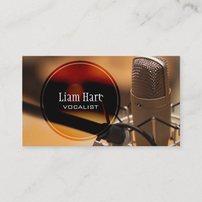 Beruflicher Vokalist, Sänger, Music Business Card Visitenkarte (Vorderseite)