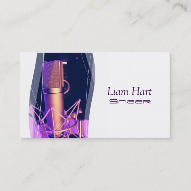 Beruflicher Vokalist, Sänger, Music Business Card Visitenkarte (Vorderseite)