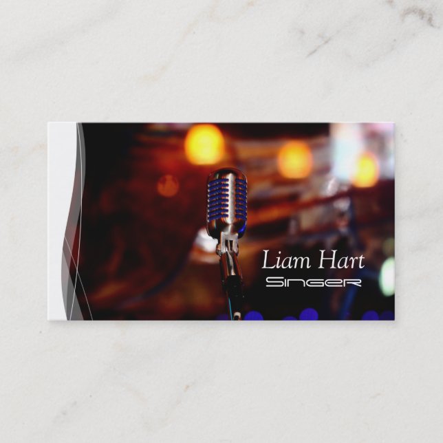 Beruflicher Vokalist, Sänger, Music Business Card Visitenkarte (Vorderseite)