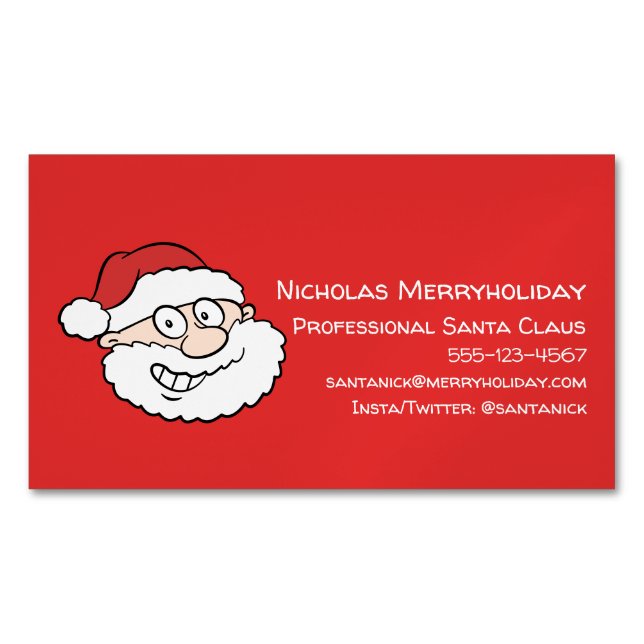 Beruflicher Weihnachtsmann Funny Informeller Carto Magnetische Visitenkarte (Vorderseite)
