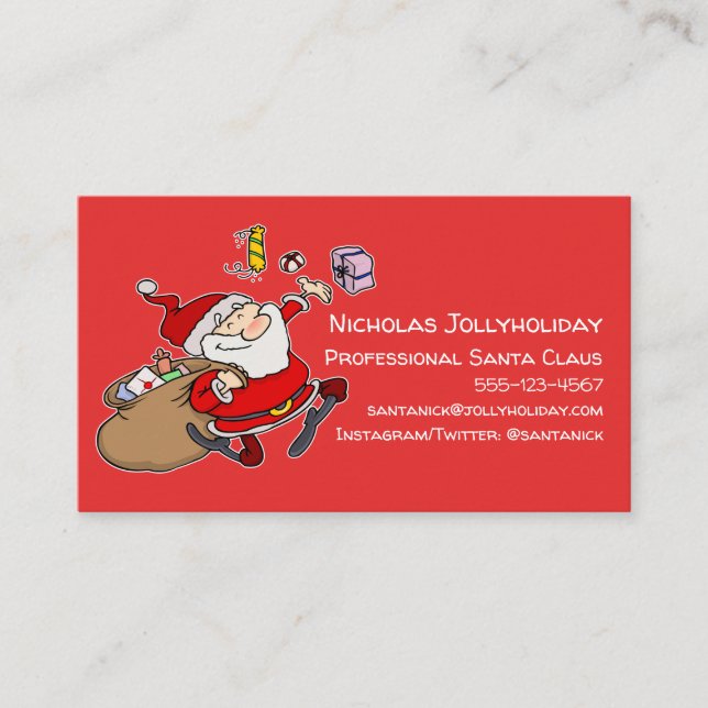 Beruflicher Weihnachtsmann Funny Informeller Carto Visitenkarte (Vorderseite)
