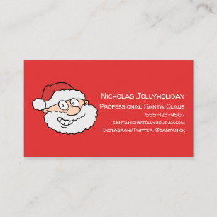 Beruflicher Weihnachtsmann Funny Informeller Carto Visitenkarte
