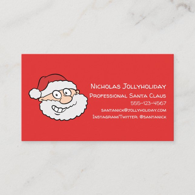 Beruflicher Weihnachtsmann Funny Informeller Carto Visitenkarte (Vorderseite)