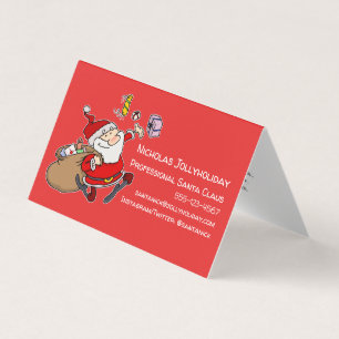 Beruflicher Weihnachtsmann Funny Informeller Carto Visitenkarten