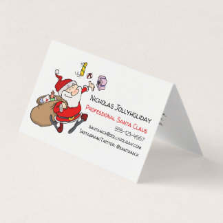 Beruflicher Weihnachtsmann Funny Informeller Carto Visitenkarten