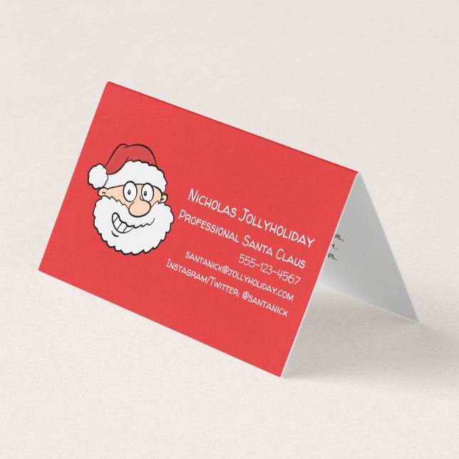 Beruflicher Weihnachtsmann Funny Informeller Carto Visitenkarten (Vorderseite)
