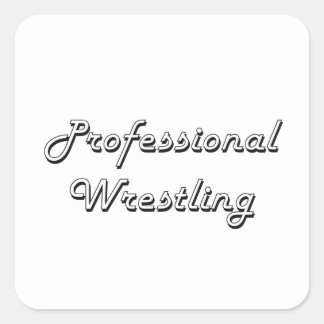 Beruflicher Wrestling Klassisches Retro-Design Quadratischer Aufkleber