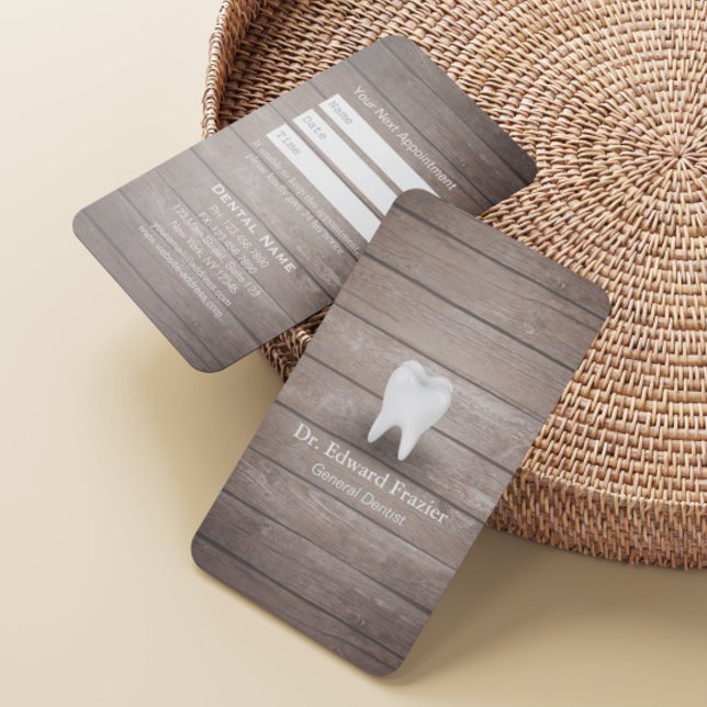 Beruflicher Zahnarzt Wood Ernennung Terminkarte (Von Creator hochgeladen)