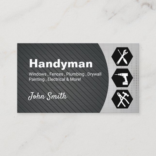 Beruflicher Zuhause-Reparaturservice von Handyman Visitenkarte (Vorderseite)