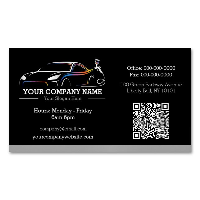 Berufliches Auto Body Paint Shop Automotive Magnetische Visitenkarte (Vorderseite)