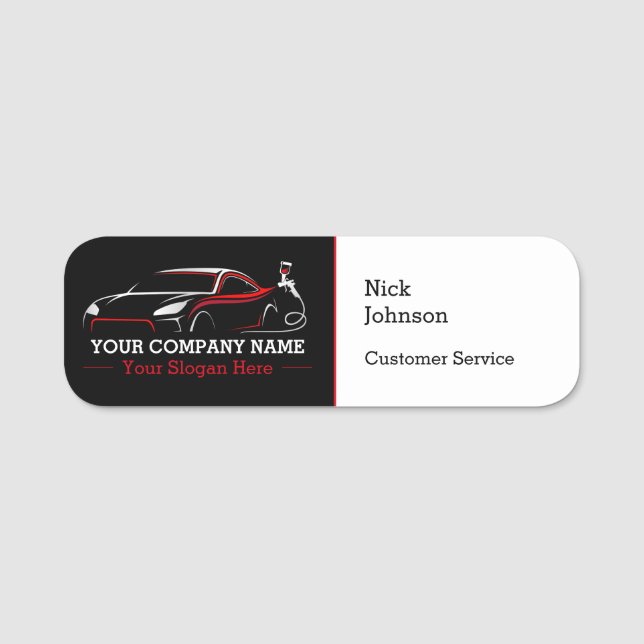 Berufliches Auto Body Paint Shop Automotive Namensschild (Vorderseite)