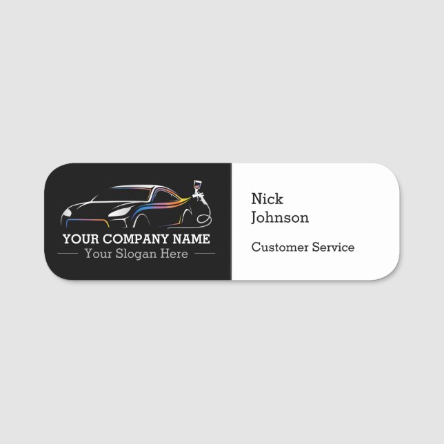 Berufliches Auto Body Paint Shop Automotive Namensschild (Vorderseite)