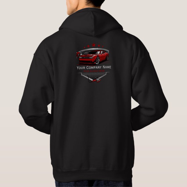 Berufliches Auto im Detail Autoabwasch-Unternehmen Hoodie (Rückseite)