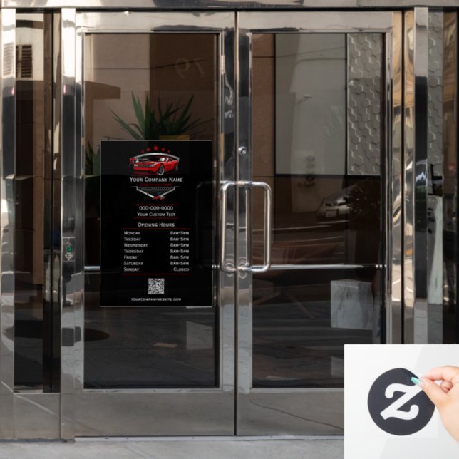Berufliches Auto im Detail Autowaschanlage Fensteraufkleber (Büro Tür)