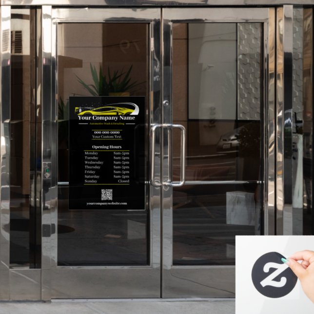 Berufliches Auto im Detail Autowaschanlage Fensteraufkleber (Büro Tür)
