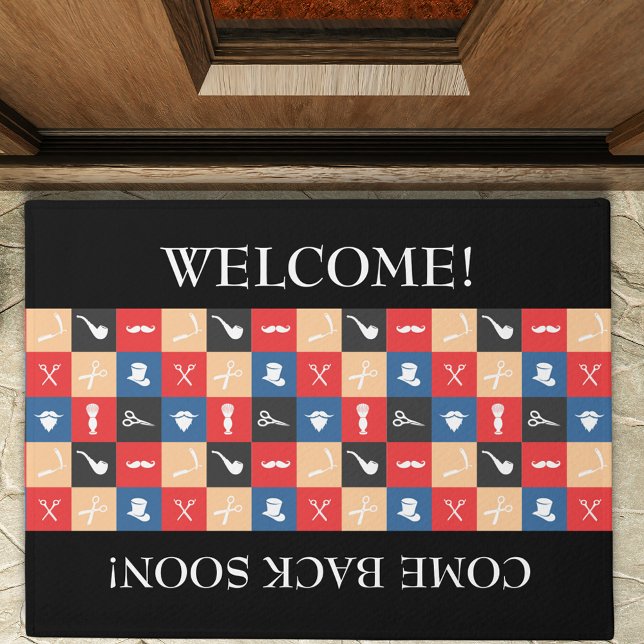 Berufliches Barber-Iconic-Piktogramm Fußmatte (Von Creator hochgeladen)