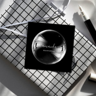 Berufliches Beauty Makeup Logo Blase Schwarz Quadratische Visitenkarte