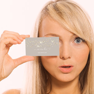 Berufliches Beauty Makeup Logo Gold Confetti Hair Visitenkarte