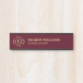 Berufliches, benutzerdefiniertes Gold-Burgundy-Log Türschild