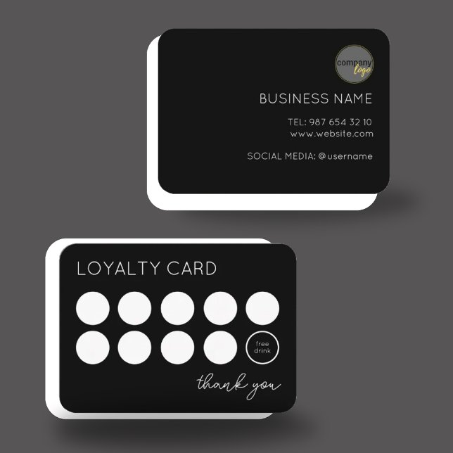 BERUFLICHES BLACK BUSINESS LOGO 10 LOYALTY CARD TREUEKARTE (Von Creator hochgeladen)