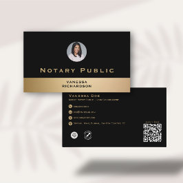 Berufliches Black Gold Foto Notar Business QR Visitenkarte