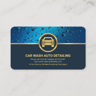 Berufliches blaues Wasser tropft Gold Auto Car Visitenkarte