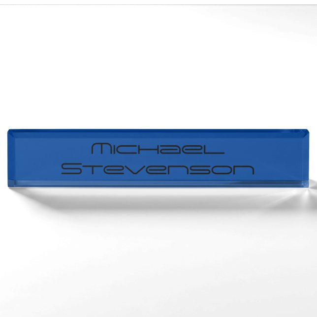Berufliches Blue Business Desk Namensplakette (Vorderseite)